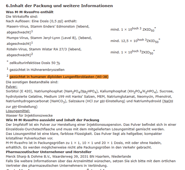Auszug aus dem Beipackzettel M-M-RvaxPro