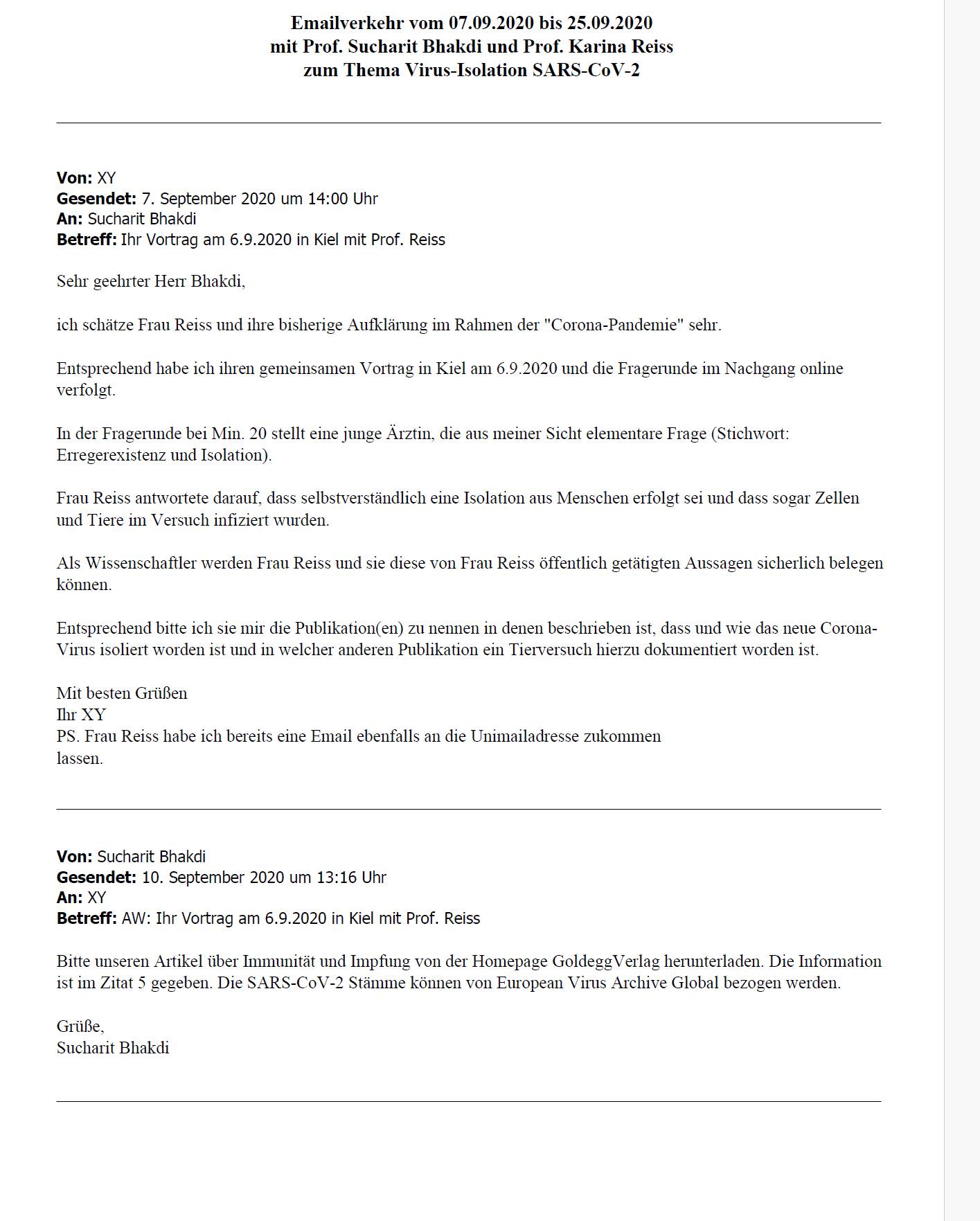 Schriftverkehr Bhakdi & Reiss – Seite 1