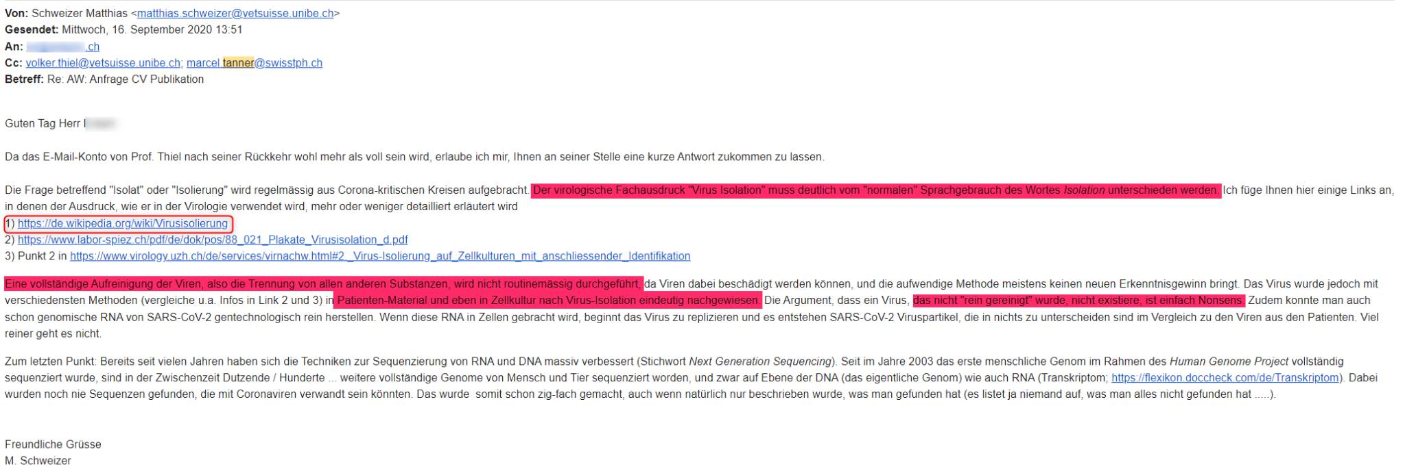 Schriftverkehr Thiel / Schweizer / Tanner – Seite 2