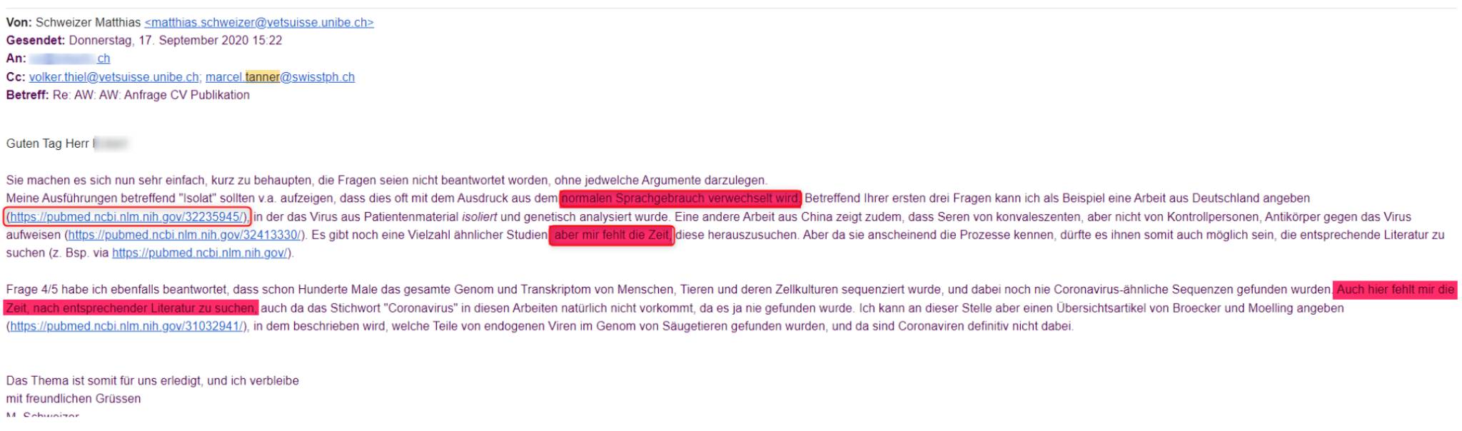 Schriftverkehr Thiel / Schweizer / Tanner – Seite 3