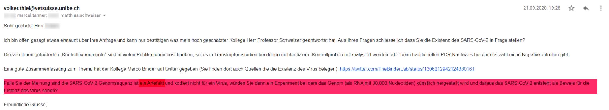 Schriftverkehr Thiel / Schweizer / Tanner – Seite 6