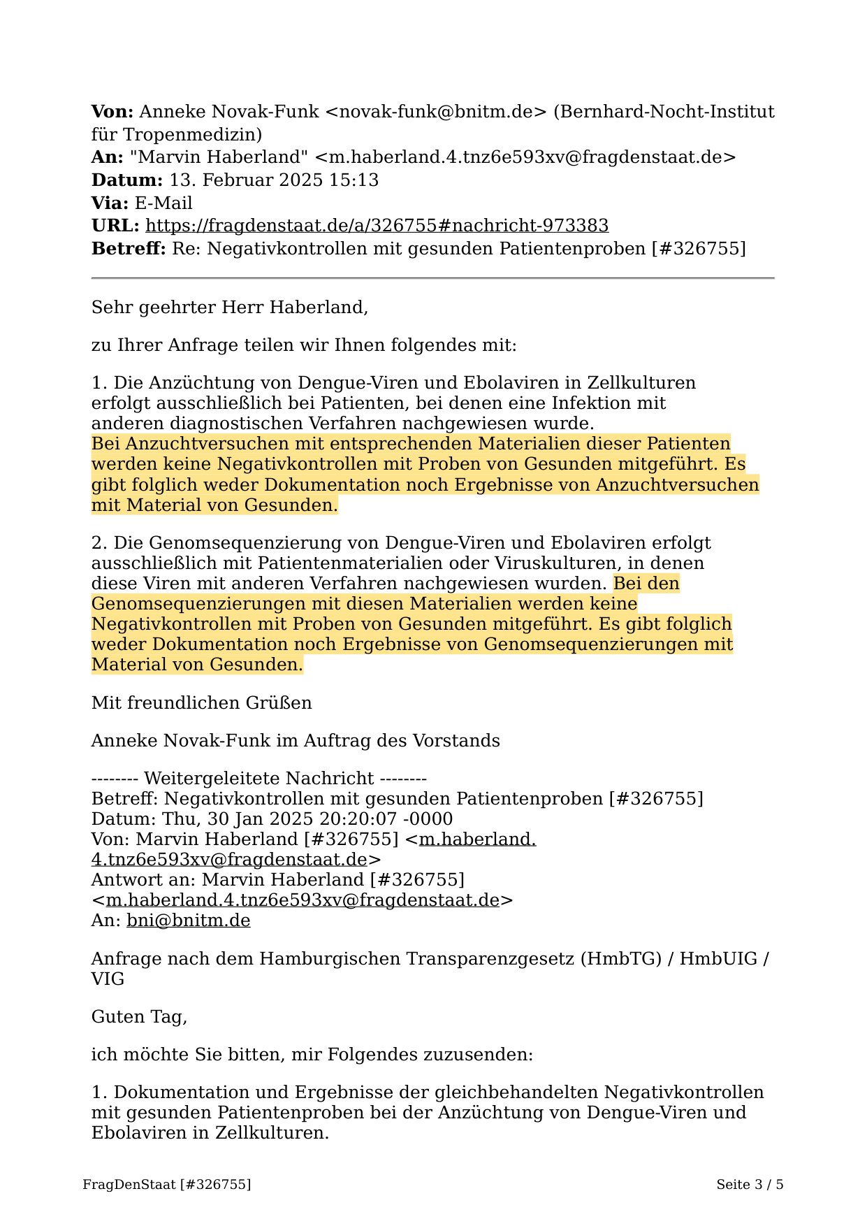 BNITM Antwort – Negativkontrollen Dengue & Ebola (Seite 3)